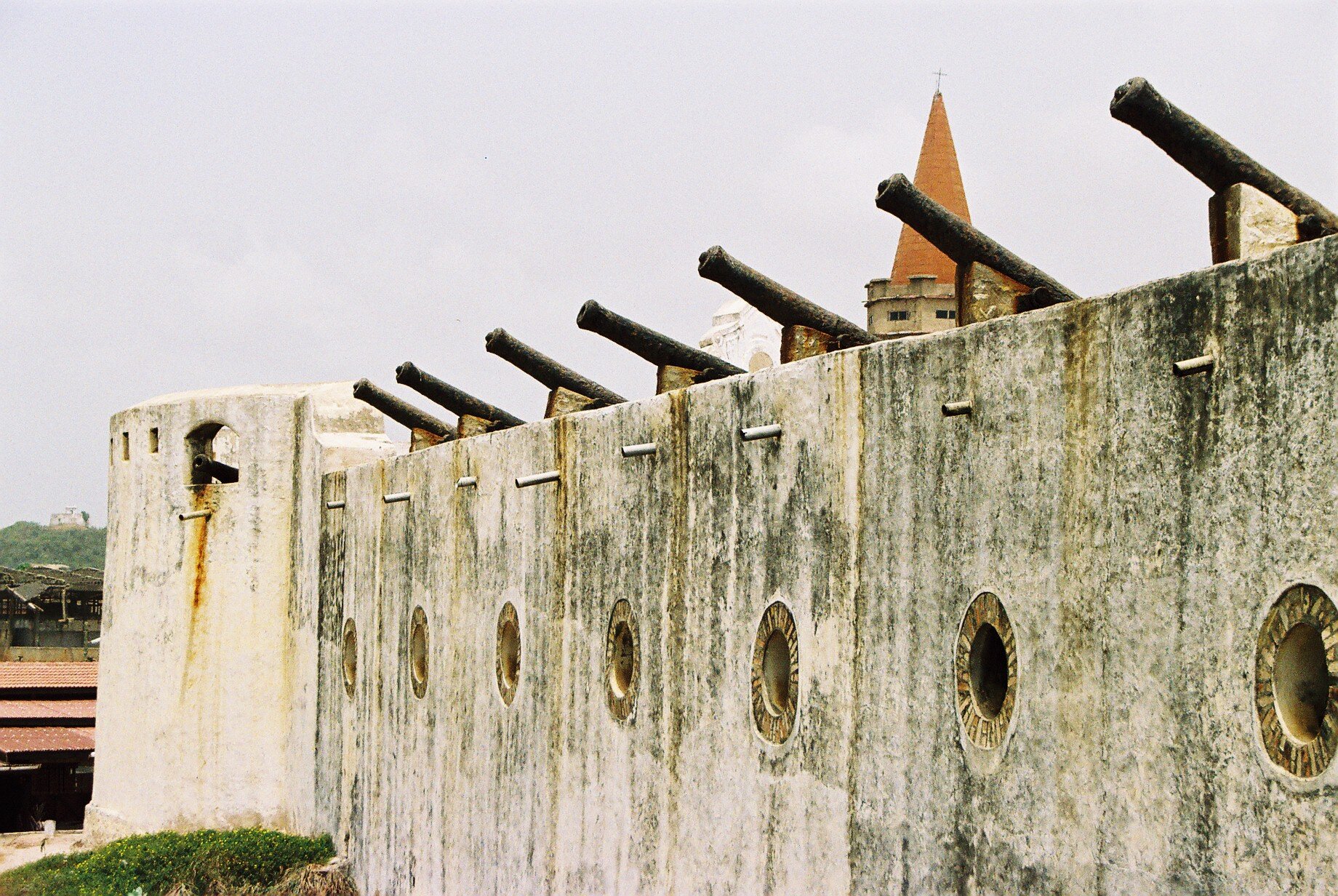 The Canons lined up at Cape Coast Castle